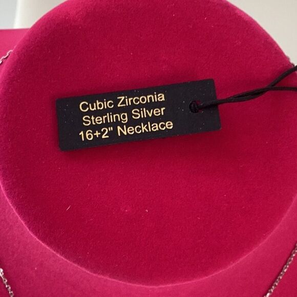 RACHEL ZOE STERLING SILVER NECKLACE LOVE BAR PENDANT 16” - Picture 7 of 8